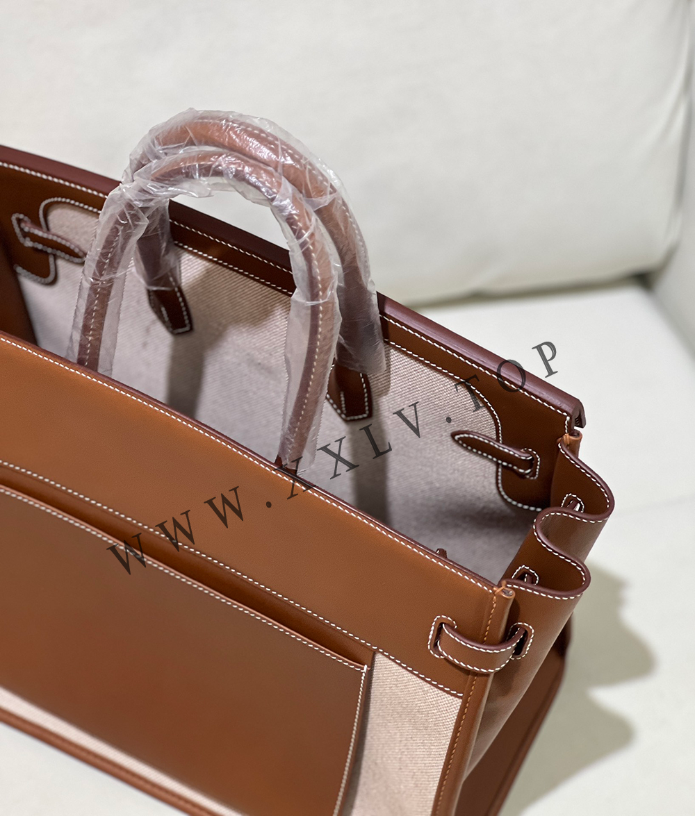 Birkin 35 The new Package King TOGO leather + canvas Pure hand work - Image 6