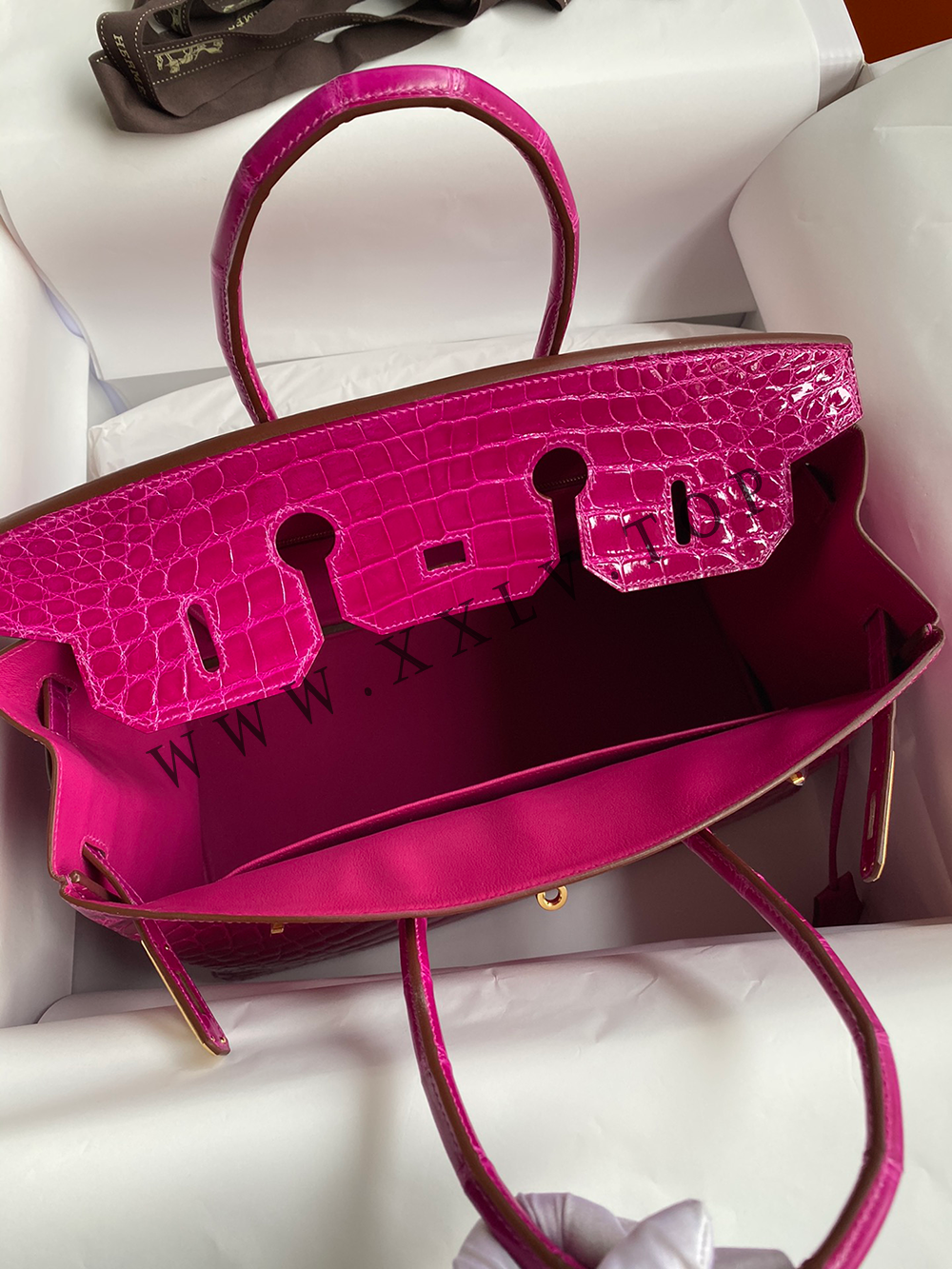 Birkin 35(35-25-18CM) Pure hand work Three pieces of skin Nile Crocodile Other colors can be customized - Image 5