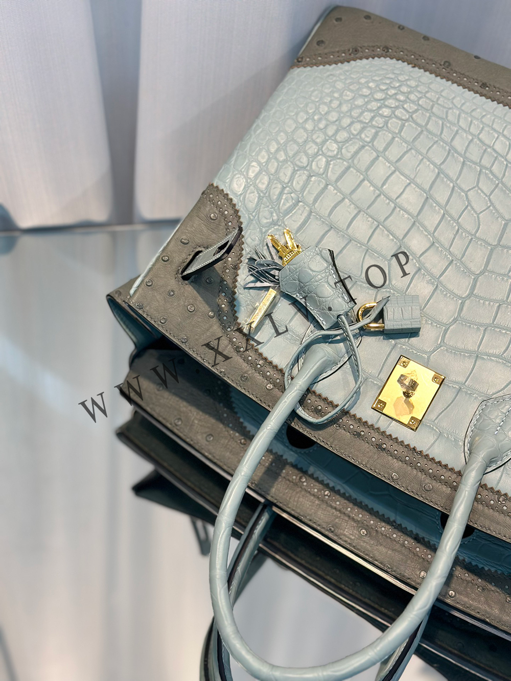 Birkin 35(35-25-18CM) Pure hand work Inner seam Three pieces of skin Nile Crocodile Other colors can be customized - Image 5