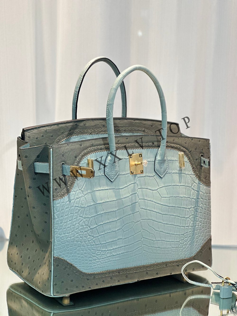 Birkin 35(35-25-18CM) Pure hand work Inner seam Three pieces of skin Nile Crocodile Other colors can be customized - Image 2