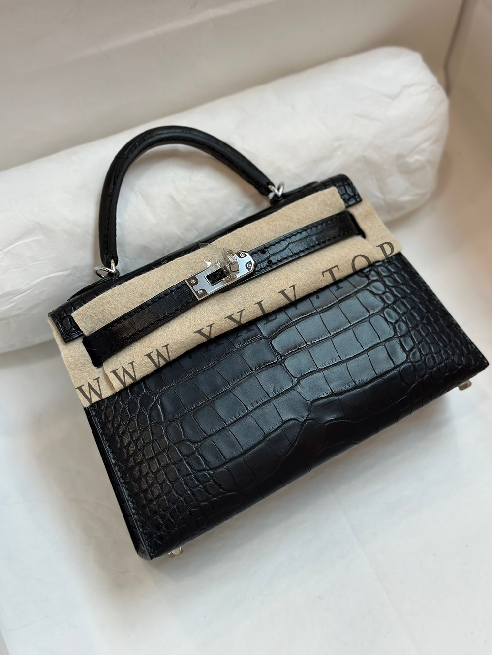 Kelly Mini19(19-12-5.5CM) Pure hand work Matte finish American Crocodile 19#22#25#28#32#35#40# can be customized - Image 4