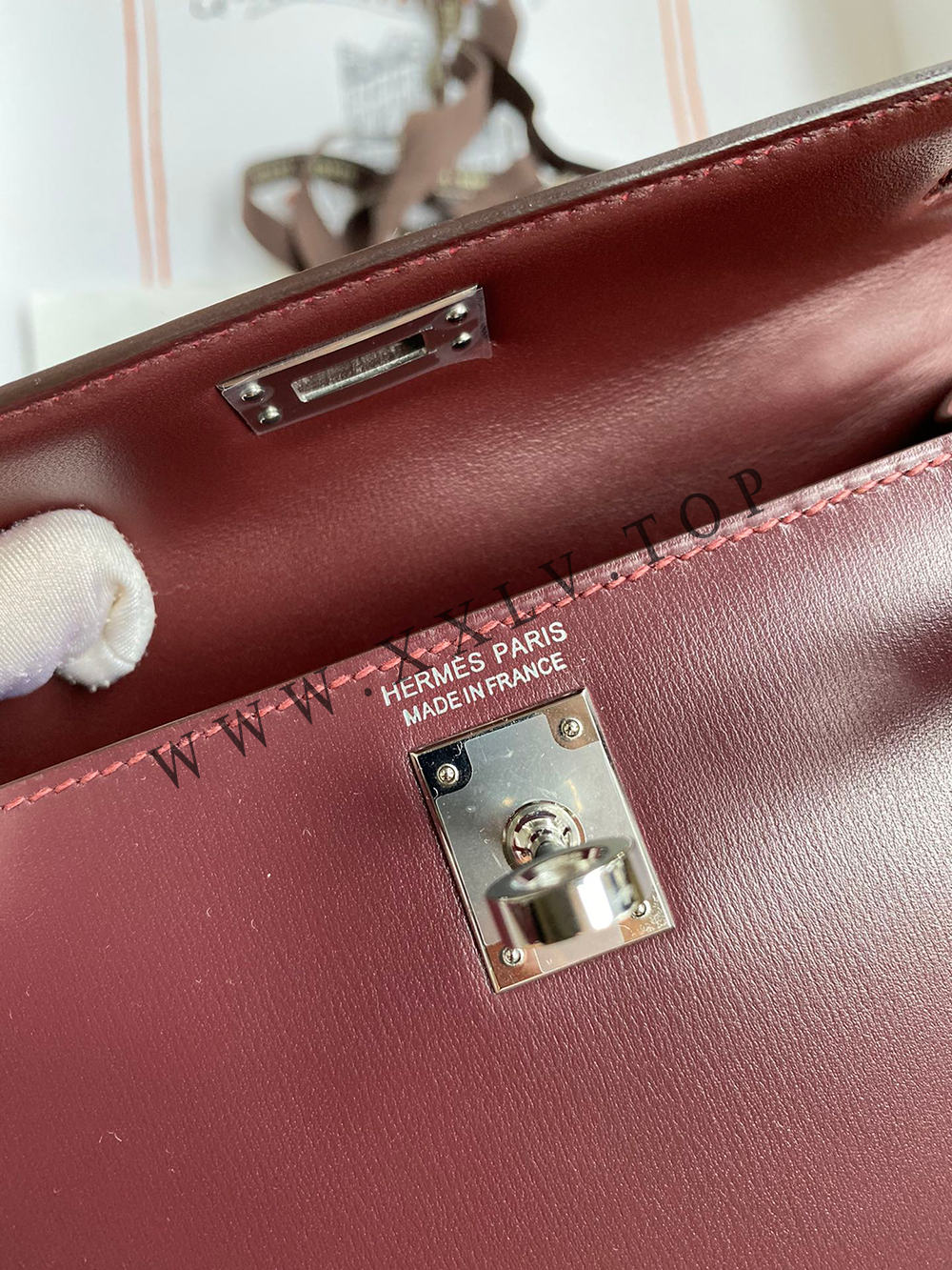 Kelly Mini19(19-12-5.5CM) Pure hand work BOX leather 19#22#25#28#32#35#40# can be customized - Image 3