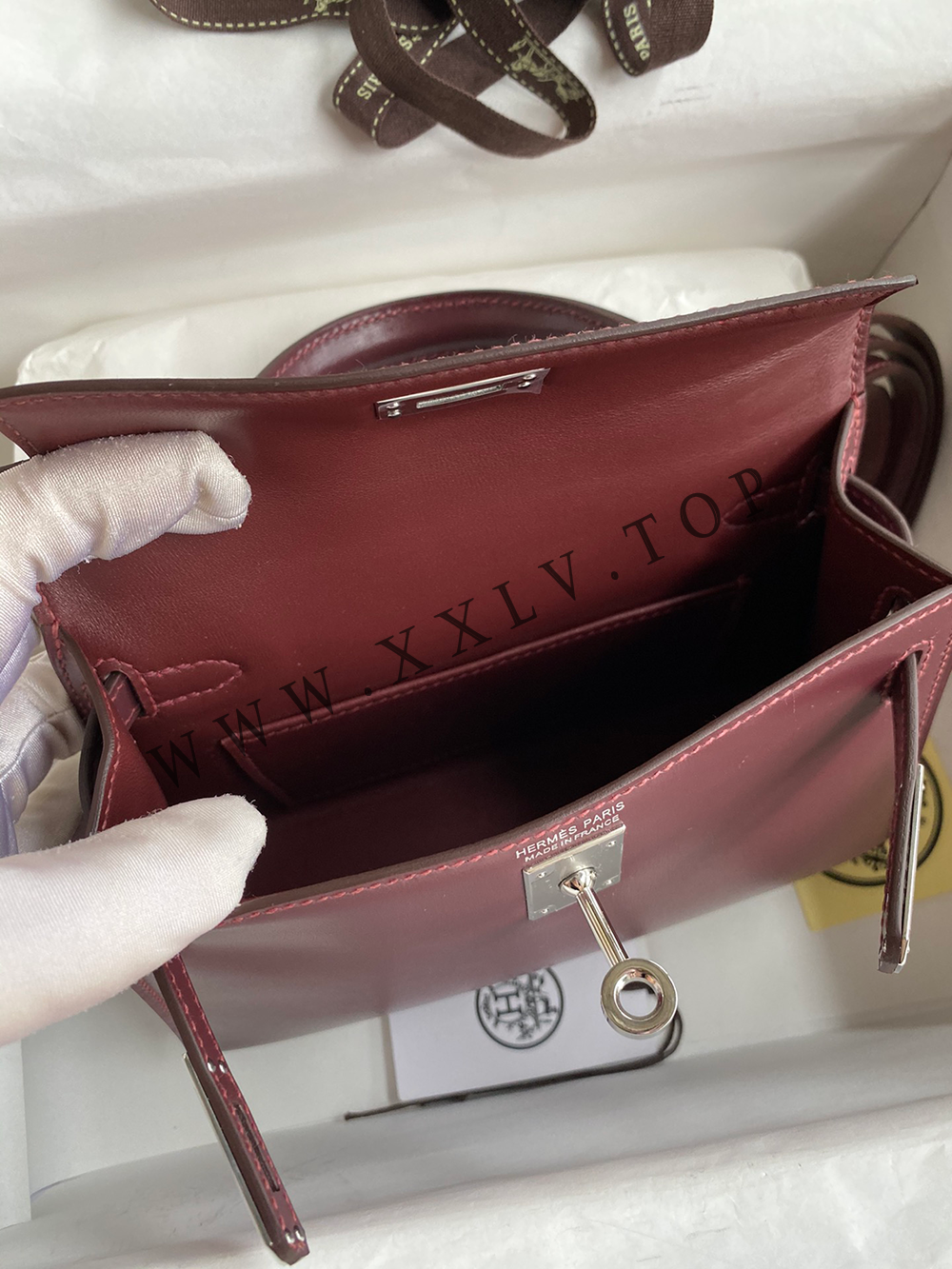 Kelly Mini19(19-12-5.5CM) Pure hand work BOX leather 19#22#25#28#32#35#40# can be customized - Image 2