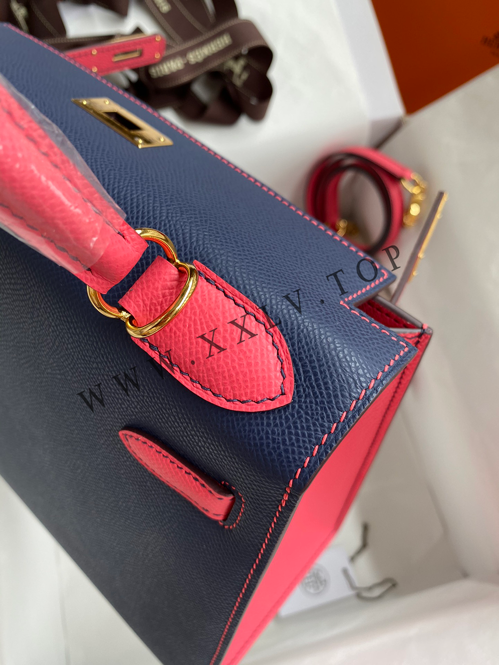 kelly 28 (28*22*10cm) Pure hand work Outer seam Epsom leather 19#22#25#28#32#35#40 and other colors can be customized - Image 5