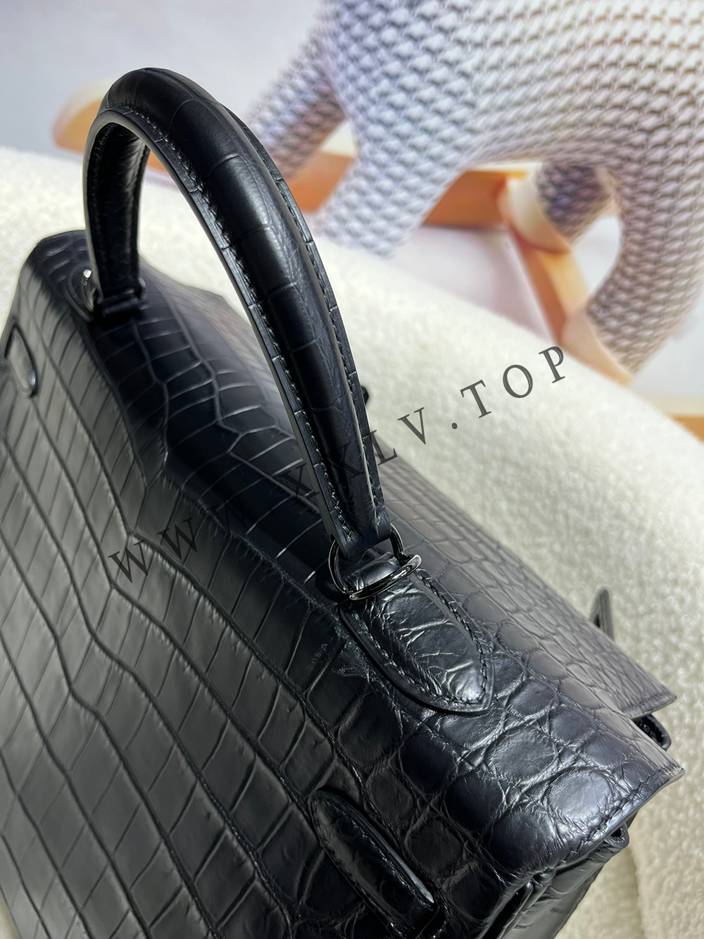 kelly 35 (35*24*12cm) Pure hand work Inner seam American Crocodile 19#22#25#28#32#35#40 and other colors can be customized - Image 7