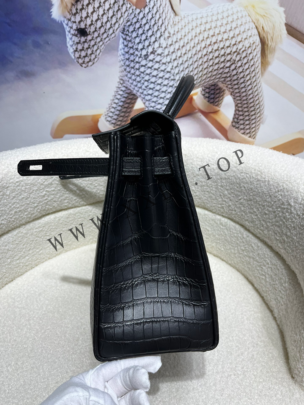 kelly 35 (35*24*12cm) Pure hand work Inner seam American Crocodile 19#22#25#28#32#35#40 and other colors can be customized - Image 4