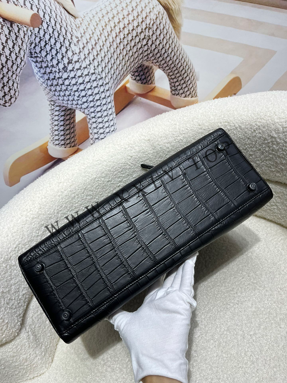 kelly 35 (35*24*12cm) Pure hand work Inner seam American Crocodile 19#22#25#28#32#35#40 and other colors can be customized - Image 3