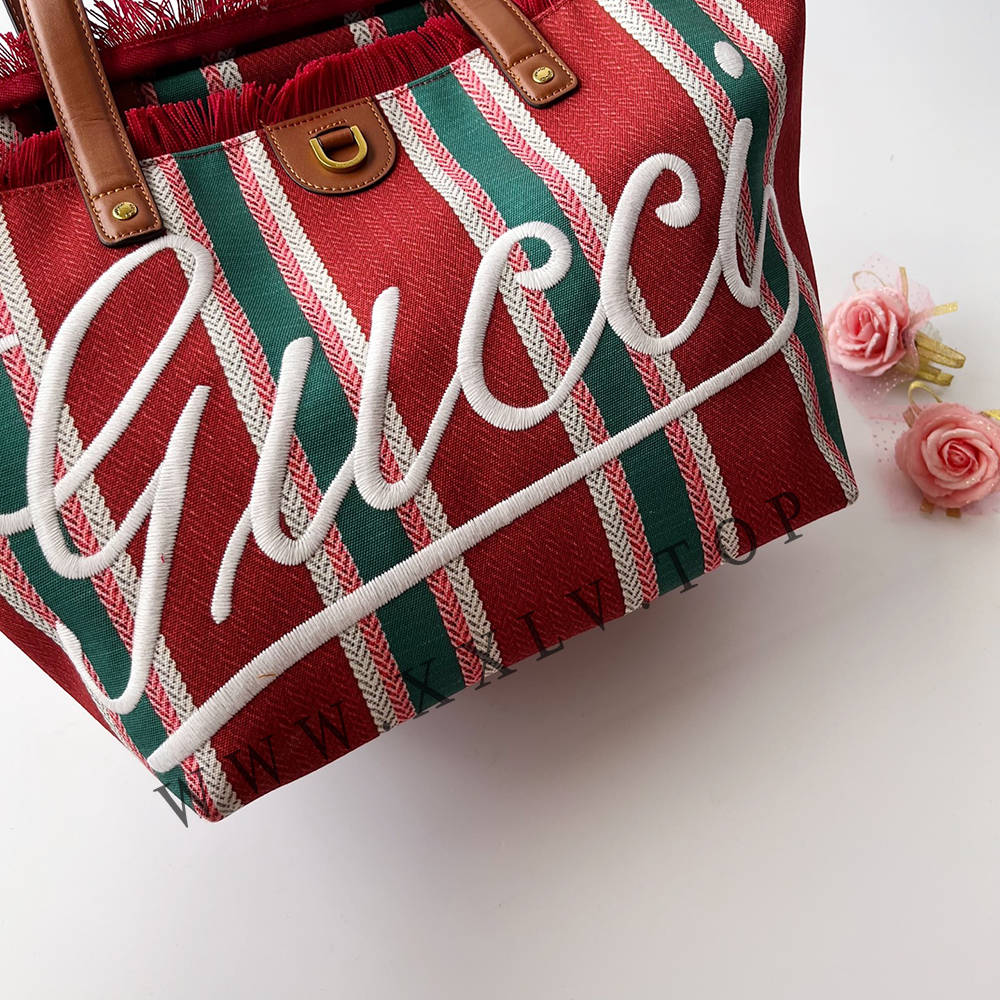 Embroidered medium canvas tote bag 818771 - Image 4