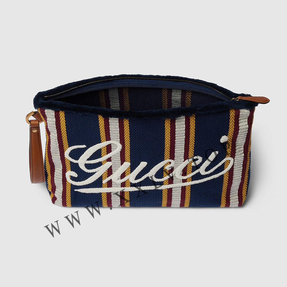 Embroidered large canvas pouch 822870 - Image 6