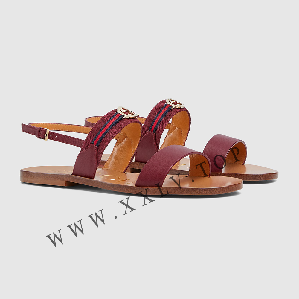 Women's sandal with Interlocking G and Web 832447 - Image 5
