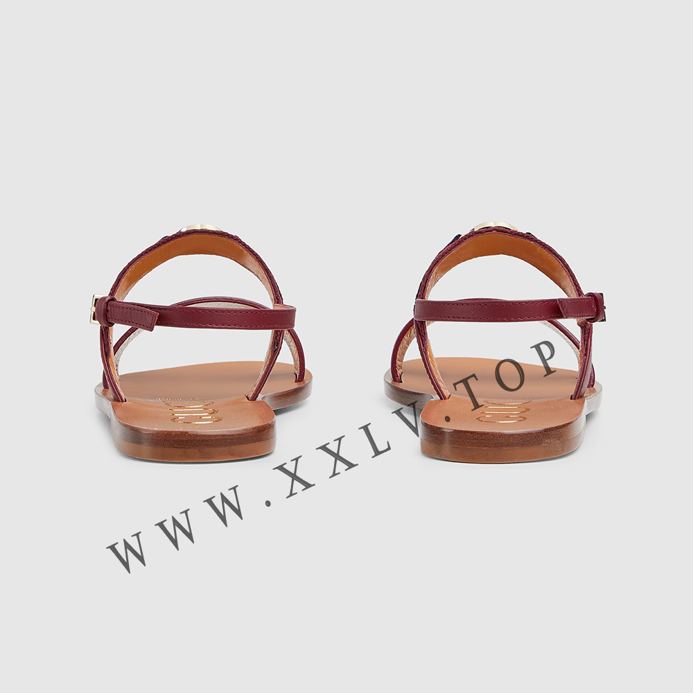 Women's sandal with Interlocking G and Web 832447 - Image 4