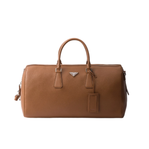 Leather duffel bag