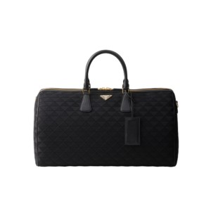 Embroidered fabric duffel bag