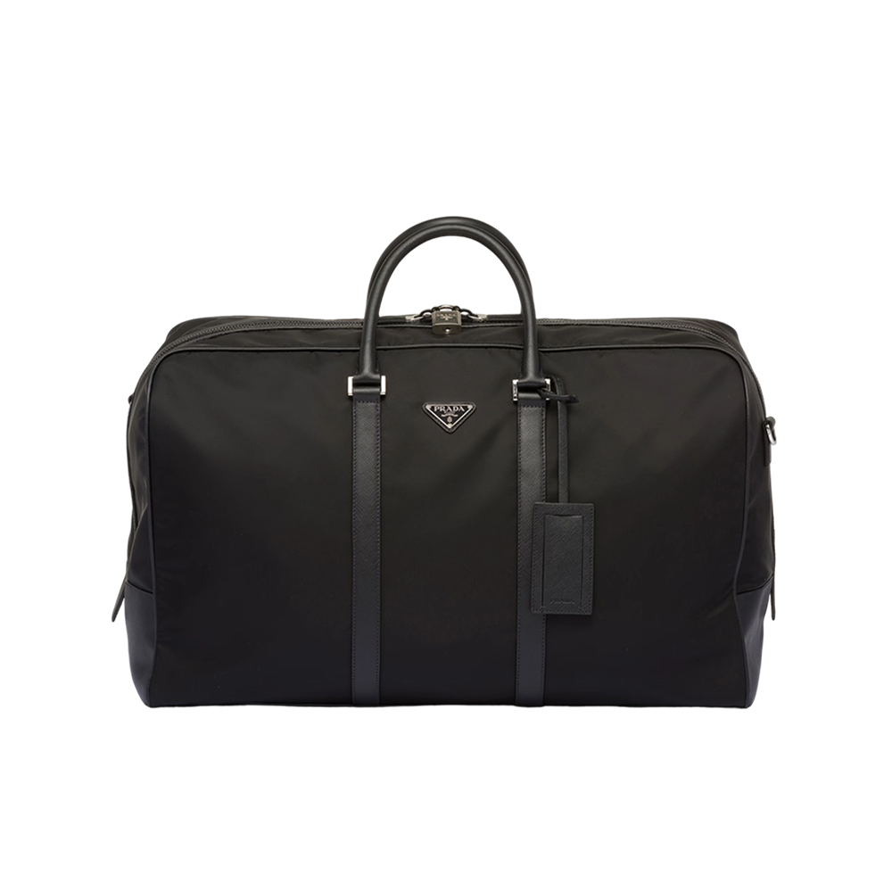 Re-Nylon and Saffiano leather duffle bag