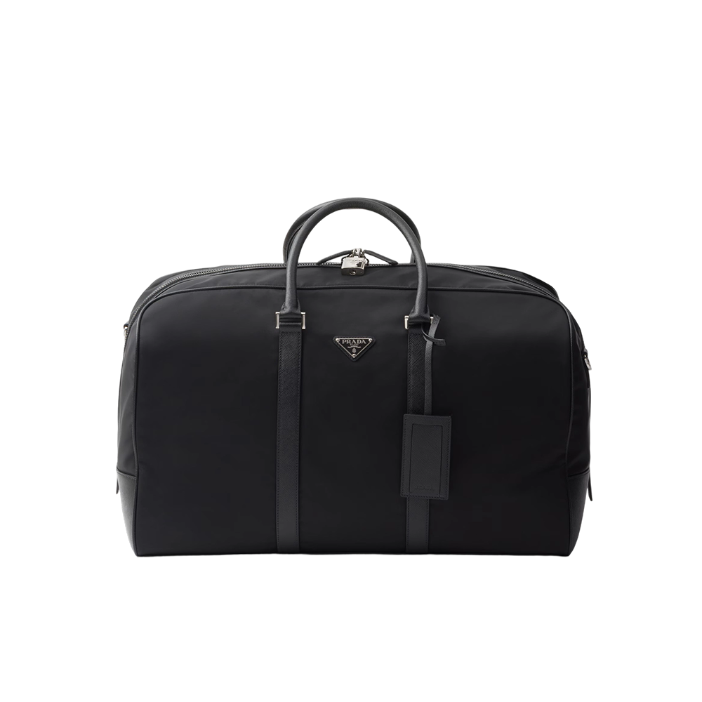 Re-Nylon and Saffiano leather duffel bag