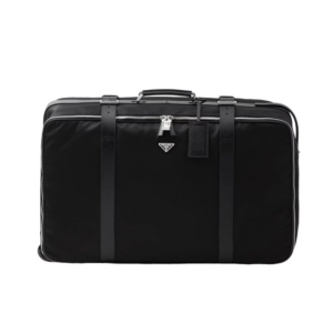 Large Re-Nylon and Saffiano leather suitcase