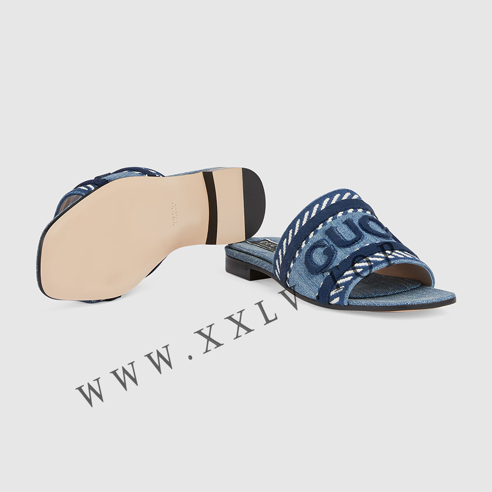 Women's slide sandal with Gucci script - Image 5