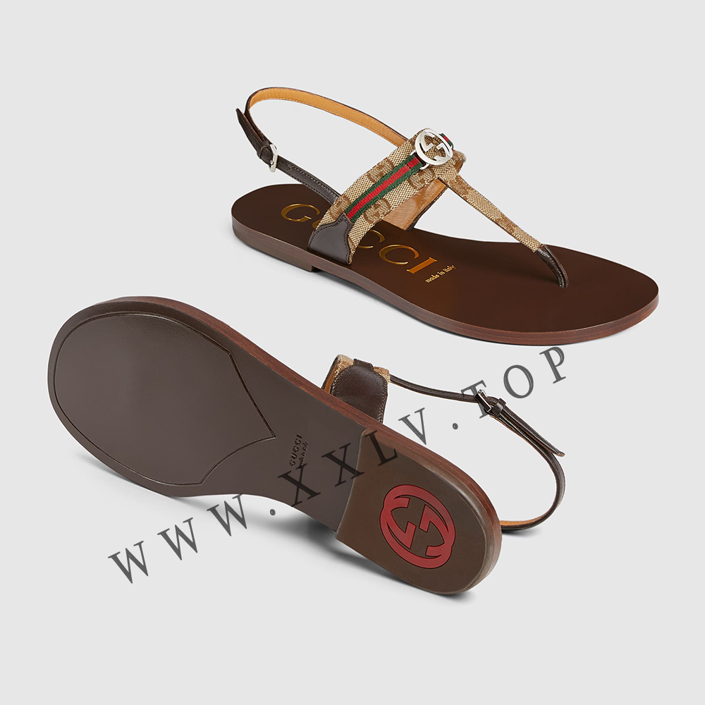 Women's Interlocking G Web sandal - Image 5