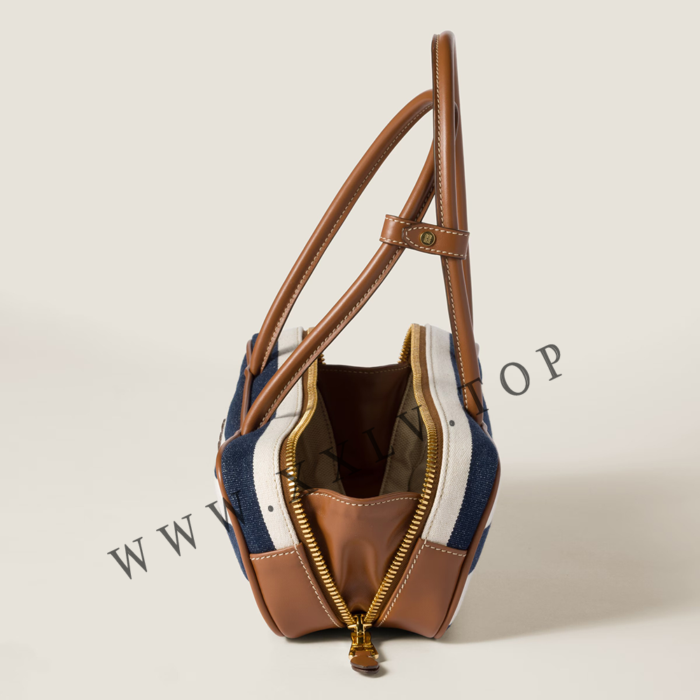 Beau canvas and leather bag - Image 5