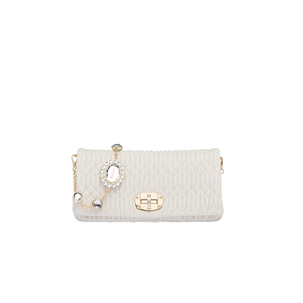 Miu Miu Iconic Crystal Cloqué Nappa leather bag