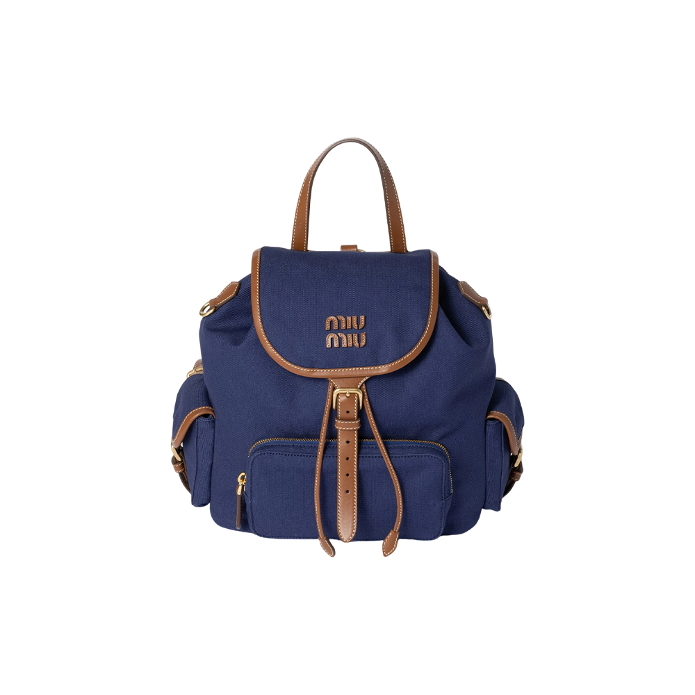 Canvas and leather backpack