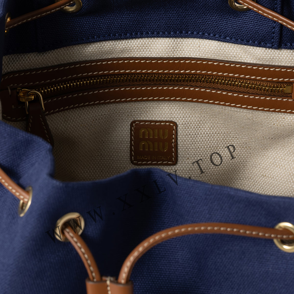 Canvas and leather backpack - Image 5