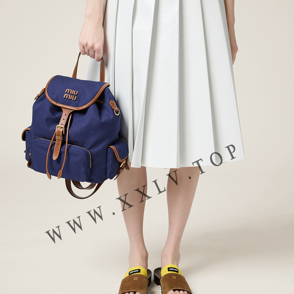 Canvas and leather backpack - Image 2