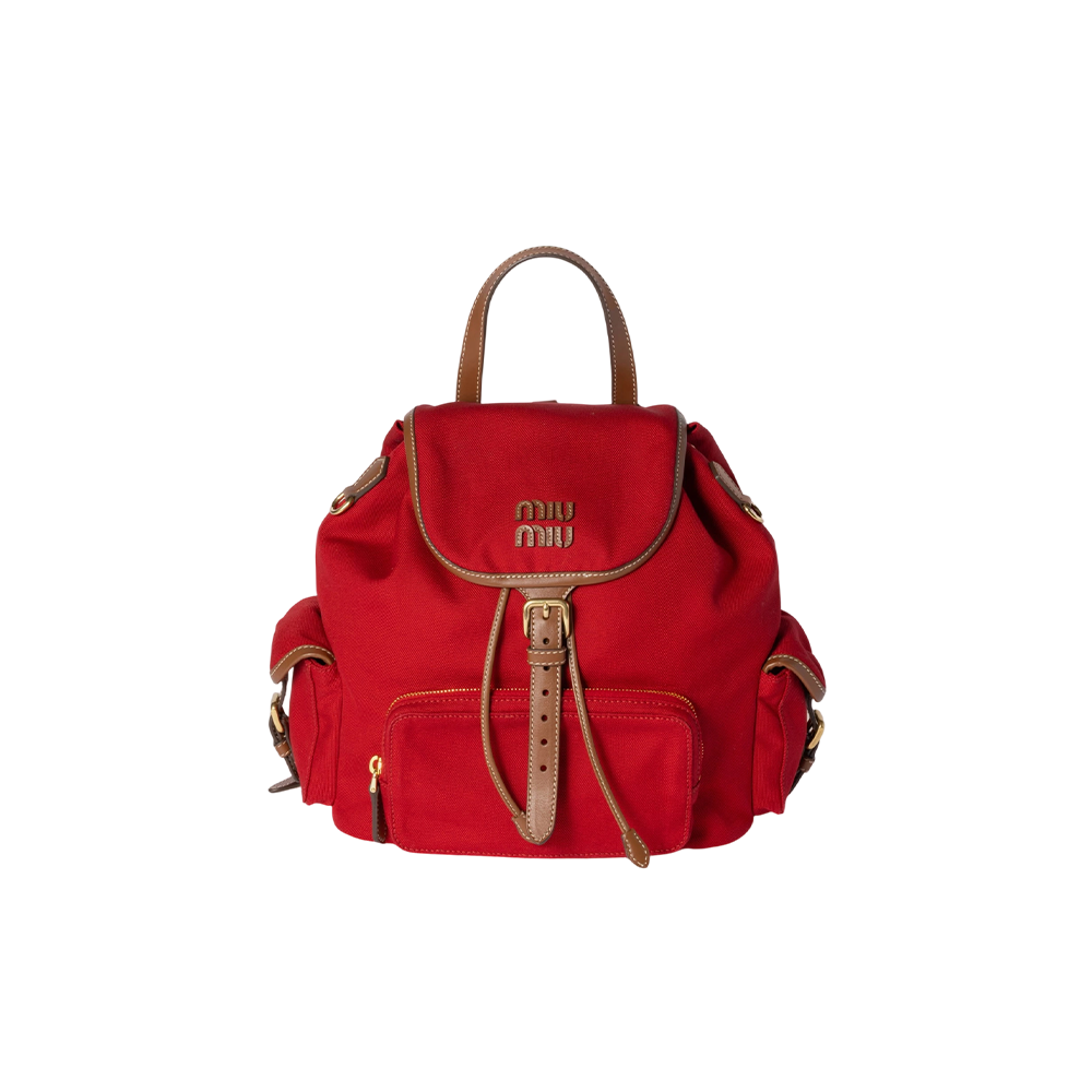 Canvas and leather backpack