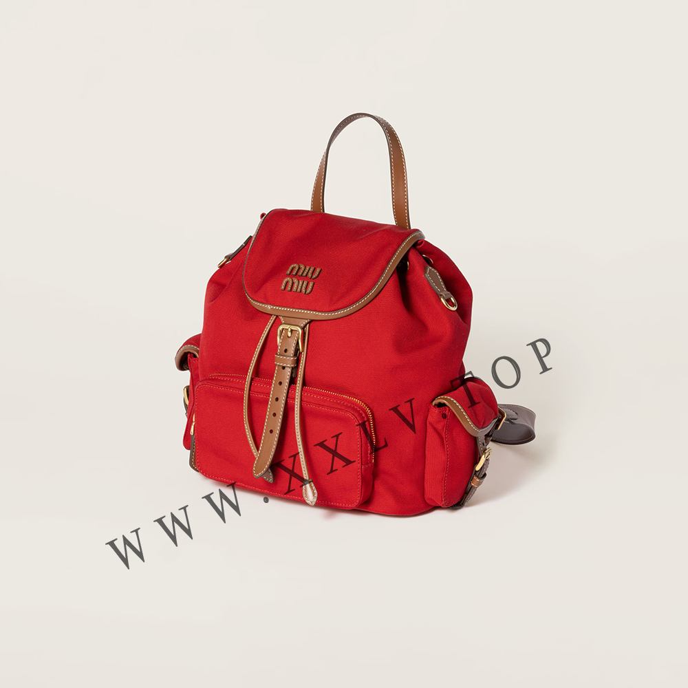 Canvas and leather backpack - Image 3