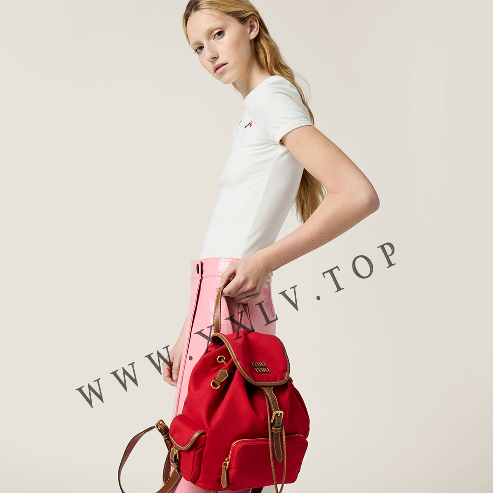 Canvas and leather backpack - Image 5