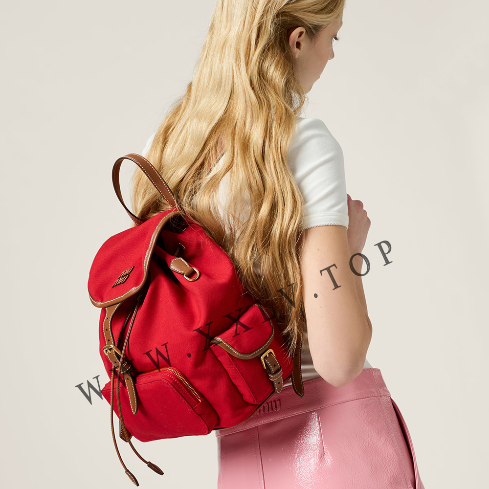 Canvas and leather backpack - Image 4