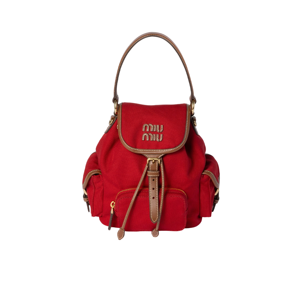 Canvas and leather backpack