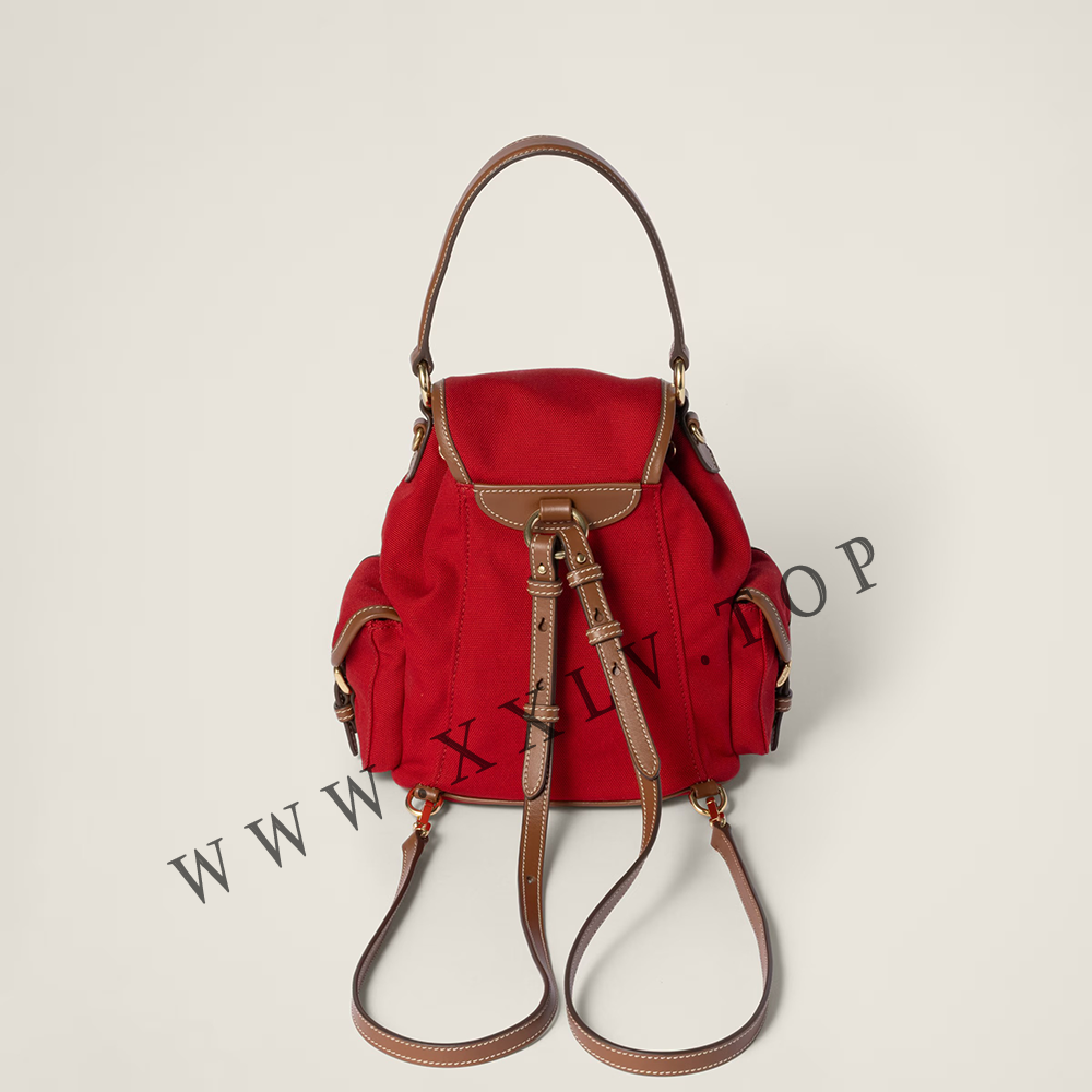 Canvas and leather backpack - Image 4