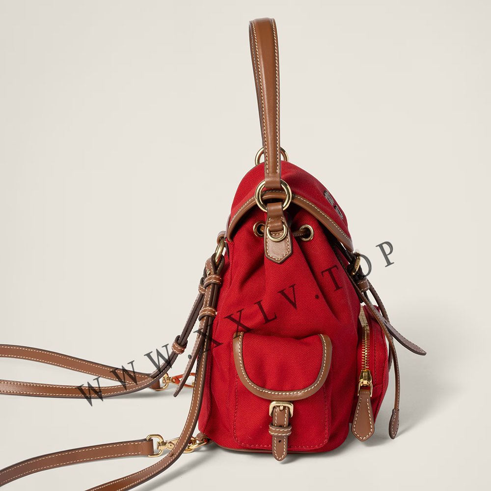 Canvas and leather backpack - Image 5
