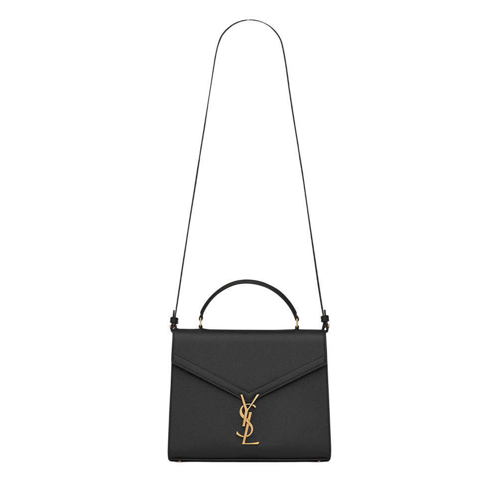 CASSANDRA Medium top handle bag in grain de poudre embossed leather