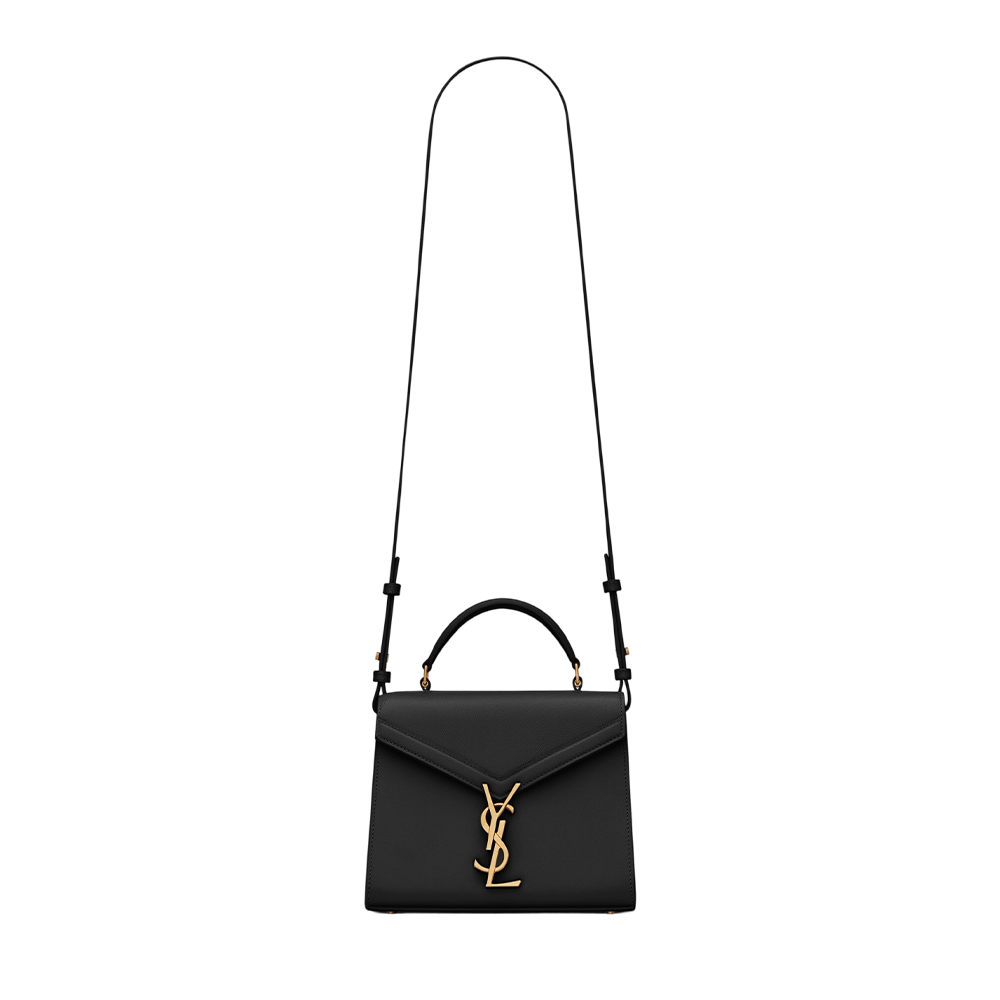 CASSANDRA Mini top handle bag in grain de poudre embossed leather