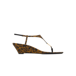 cassandra wedges in leopard grosgrain