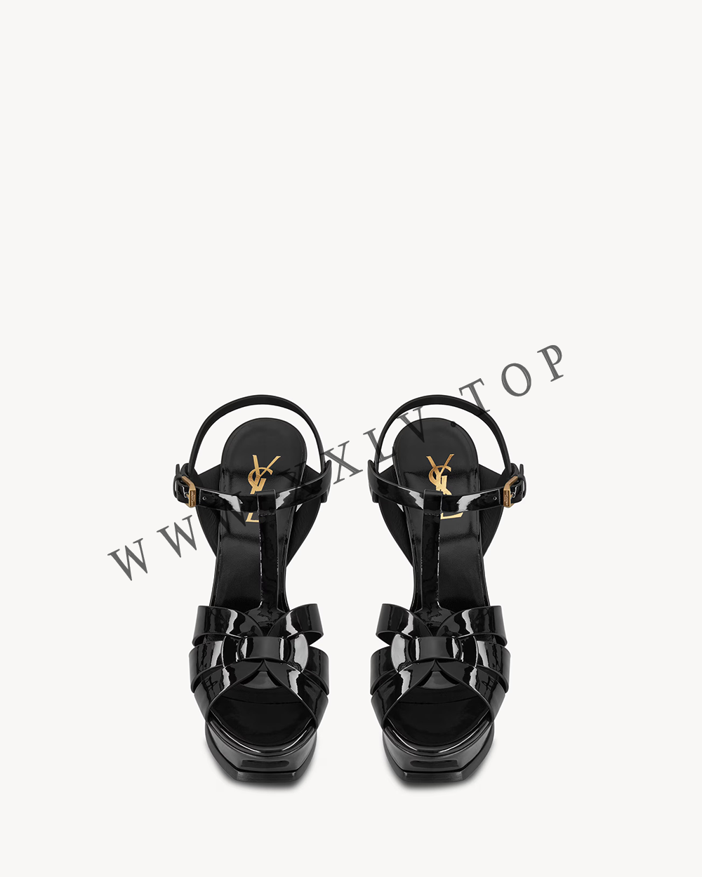 tribute platform sandals in smooth leather - Image 2