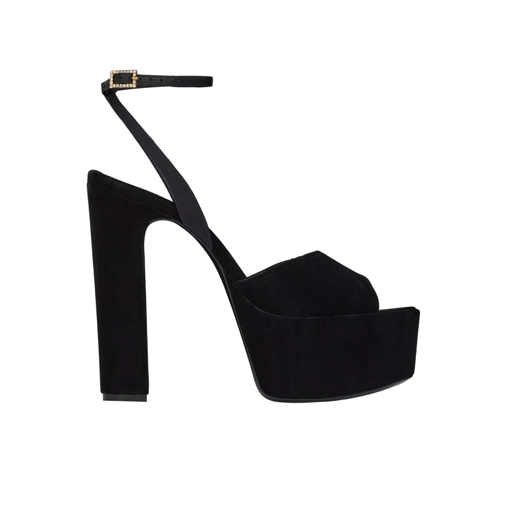 jodie platform sandals in velvet