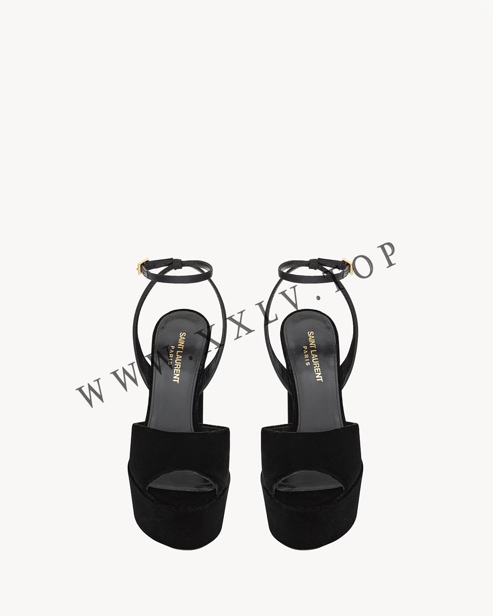 jodie platform sandals in velvet - Image 3