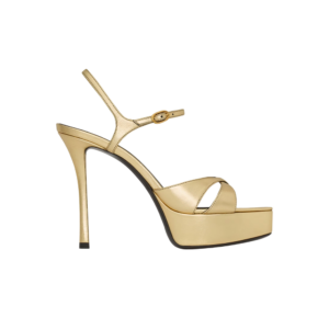 debbie platform sandals in metallic leather