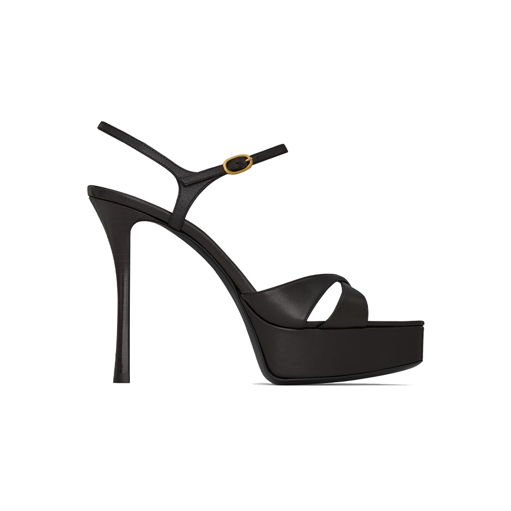 debbie platform sandals in smooth leather