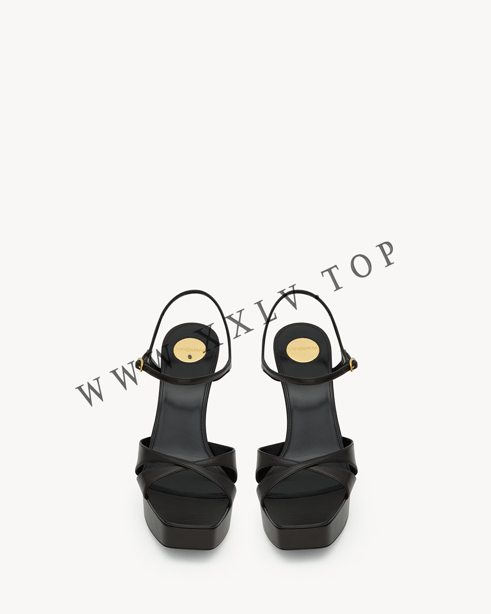 debbie platform sandals in smooth leather - Image 3