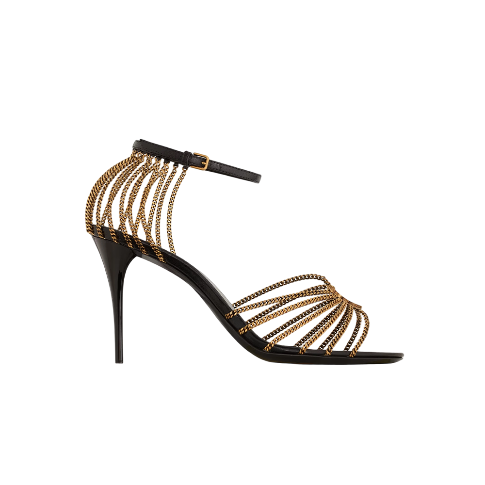 babylone sandals in smooth leather and metal