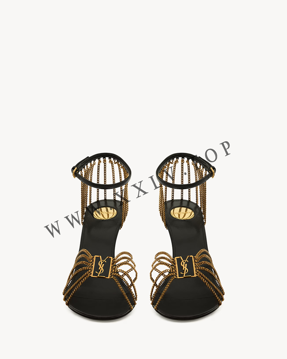 babylone sandals in smooth leather and metal - Image 3