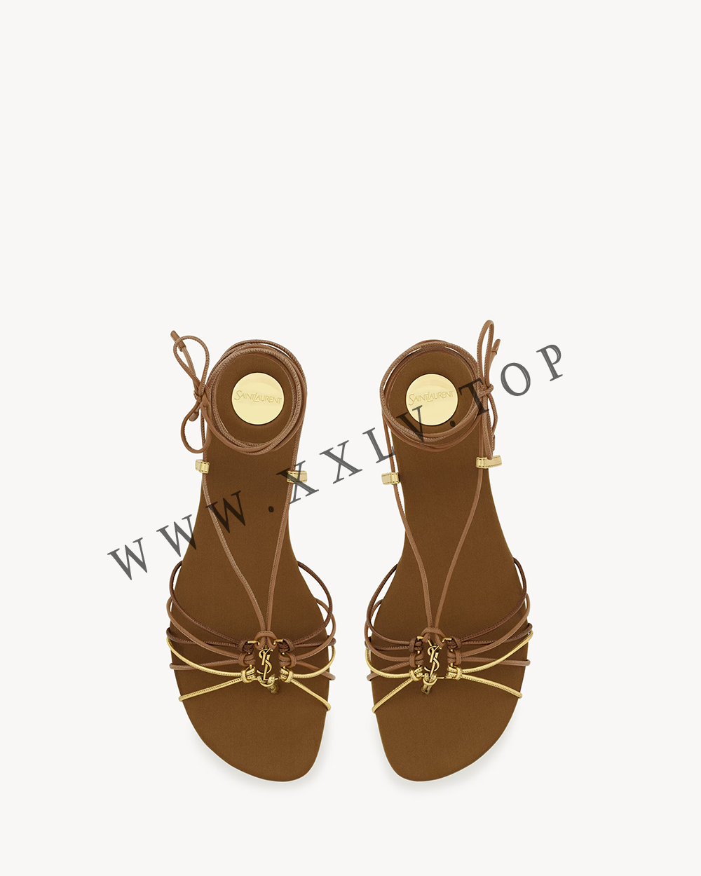 babylone sandals in smooth and metallic leather - Image 2