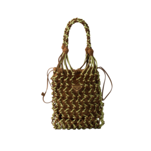 Prada Noué small macramé and suede bag