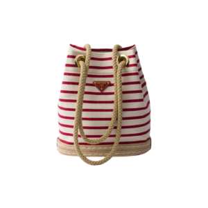 Prada Mariner small striped fabric bucket bag