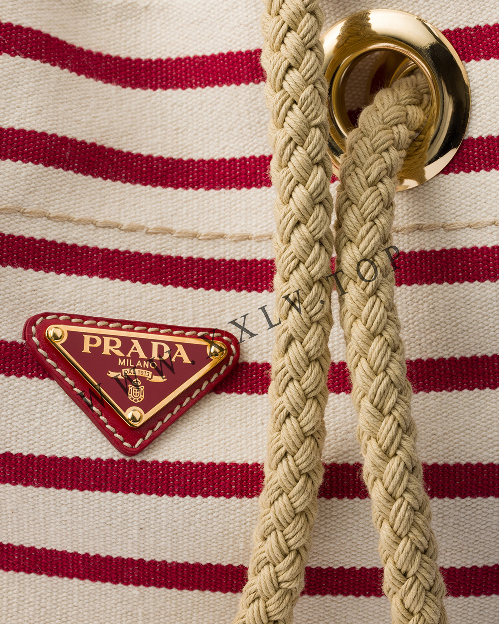 Prada Mariner small striped fabric bucket bag - Image 2