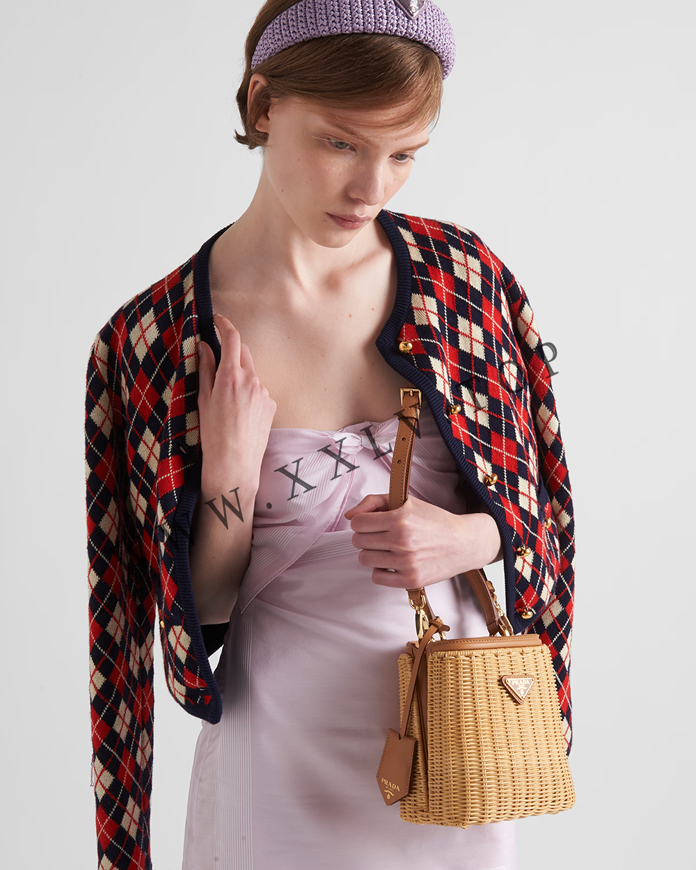 Mini wicker and leather Prada Panier bag - Image 2